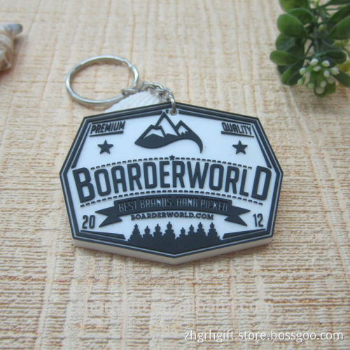 New Design OEM Soft Key Chain Logo Print Rubber Keyring